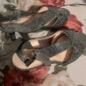 Alex Marie Glittering Silver Heels